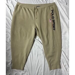 Polo Sport Ralph Lauren Khaki Tan Jogger Sweatpants Mens 6XB Big & Tall Logo